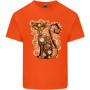 Steampunk Cat Kids T-Shirt Childrens Orange