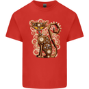 Steampunk Cat Kids T-Shirt Childrens Red