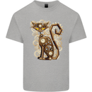 Steampunk Cat Kids T-Shirt Childrens Sports Grey