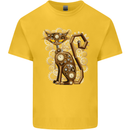 Steampunk Cat Kids T-Shirt Childrens Yellow