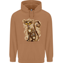 Steampunk Cat Mens 80% Cotton Hoodie Caramel Latte