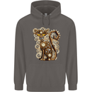 Steampunk Cat Mens 80% Cotton Hoodie Charcoal