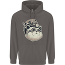 Steampunk Cat Mens 80% Cotton Hoodie Charcoal