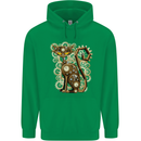 Steampunk Cat Mens 80% Cotton Hoodie Irish Green