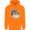 Steampunk Cat Mens 80% Cotton Hoodie Orange