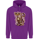 Steampunk Cat Mens 80% Cotton Hoodie Purple