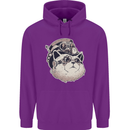 Steampunk Cat Mens 80% Cotton Hoodie Purple