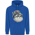 Steampunk Cat Mens 80% Cotton Hoodie Royal Blue