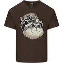 Steampunk Cat Mens Cotton T-Shirt Tee Top Dark Chocolate