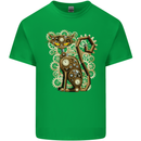 Steampunk Cat Mens Cotton T-Shirt Tee Top Irish Green