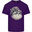 Steampunk Cat Mens Cotton T-Shirt Tee Top Purple