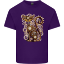 Steampunk Cat Mens Cotton T-Shirt Tee Top Purple
