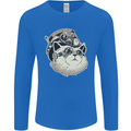 Steampunk Cat Mens Long Sleeve T-Shirt Royal Blue