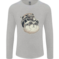 Steampunk Cat Mens Long Sleeve T-Shirt Sports Grey