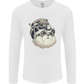 Steampunk Cat Mens Long Sleeve T-Shirt White