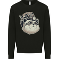 Steampunk Cat Mens Sweatshirt Jumper Black
