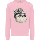 Steampunk Cat Mens Sweatshirt Jumper Light Pink