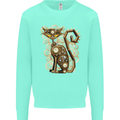 Steampunk Cat Mens Sweatshirt Jumper Peppermint