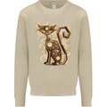 Steampunk Cat Mens Sweatshirt Jumper Sand