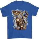 Steampunk Cat Mens T-Shirt Cotton Gildan Royal Blue