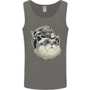 Steampunk Cat Mens Vest Tank Top Charcoal