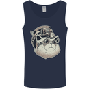 Steampunk Cat Mens Vest Tank Top Navy Blue