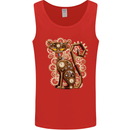 Steampunk Cat Mens Vest Tank Top Red