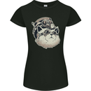 Steampunk Cat Womens Petite Cut T-Shirt Black