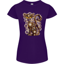 Steampunk Cat Womens Petite Cut T-Shirt Purple