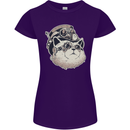Steampunk Cat Womens Petite Cut T-Shirt Purple