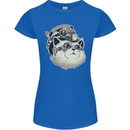Steampunk Cat Womens Petite Cut T-Shirt Royal Blue