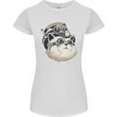 Steampunk Cat Womens Petite Cut T-Shirt White