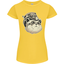 Steampunk Cat Womens Petite Cut T-Shirt Yellow