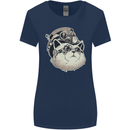 Steampunk Cat Womens Wider Cut T-Shirt Navy Blue