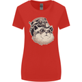 Steampunk Cat Womens Wider Cut T-Shirt Red