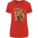 Steampunk Cat Womens Wider Cut T-Shirt Red