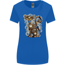 Steampunk Cat Womens Wider Cut T-Shirt Royal Blue