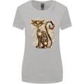Steampunk Cat Womens Wider Cut T-Shirt Sports Grey