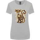 Steampunk Cat Womens Wider Cut T-Shirt Sports Grey