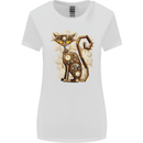 Steampunk Cat Womens Wider Cut T-Shirt White