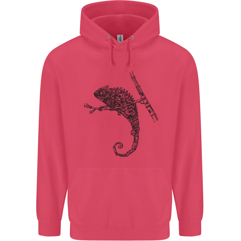 Steampunk Chameleon Childrens Kids Hoodie Heliconia