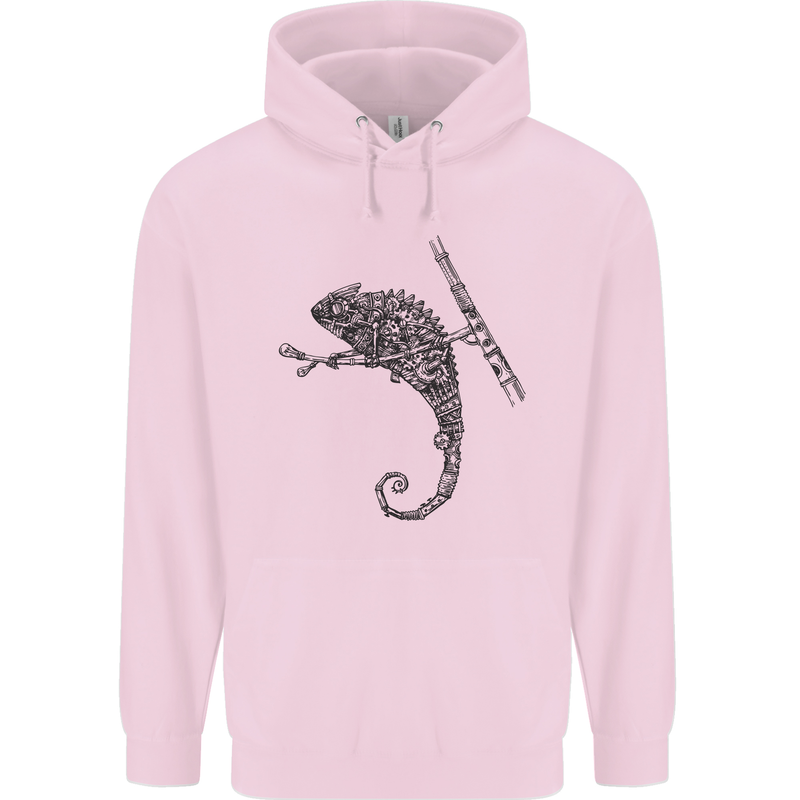 Steampunk Chameleon Childrens Kids Hoodie Light Pink