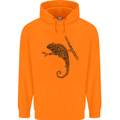 Steampunk Chameleon Childrens Kids Hoodie Orange