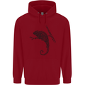 Steampunk Chameleon Childrens Kids Hoodie Red