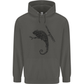 Steampunk Chameleon Childrens Kids Hoodie Storm Grey