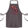 Steampunk Chameleon Iguana Reptile Lizard Cotton Apron 100% Organic Dark Grey