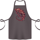 Steampunk Chameleon Iguana Reptile Lizard Cotton Apron 100% Organic Dark Grey