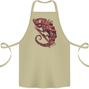 Steampunk Chameleon Iguana Reptile Lizard Cotton Apron 100% Organic Khaki