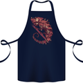 Steampunk Chameleon Iguana Reptile Lizard Cotton Apron 100% Organic Navy Blue