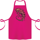 Steampunk Chameleon Iguana Reptile Lizard Cotton Apron 100% Organic Pink